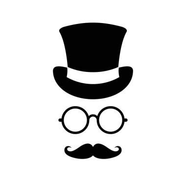 Beyaz arkaplanda izole edilmiş eski moda erkek vektör simgesi