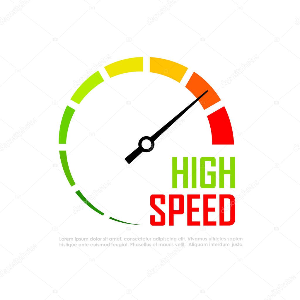 Speed metering infographics vector icons illustration isolated on white background