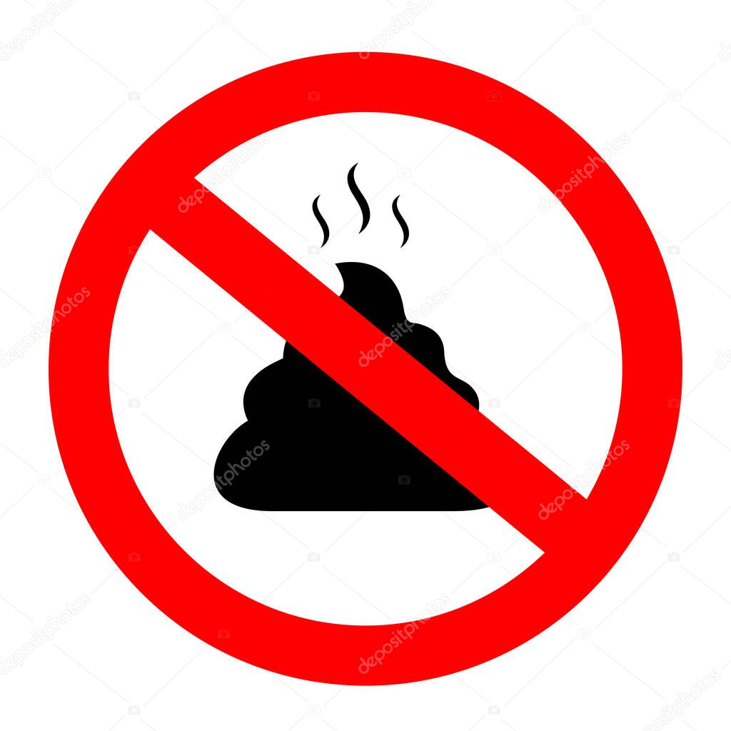 No poop vector sign isolated on white background