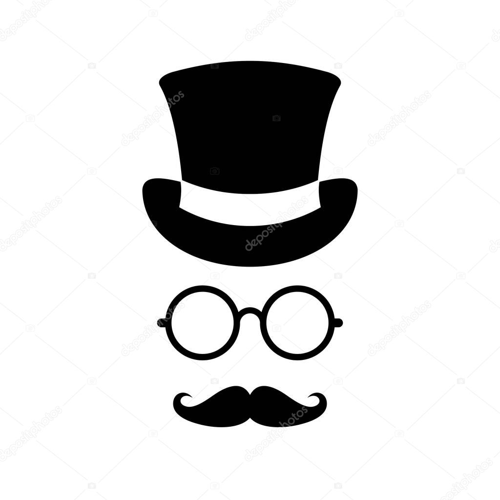 Old fashioned man vector icon isolated on white background