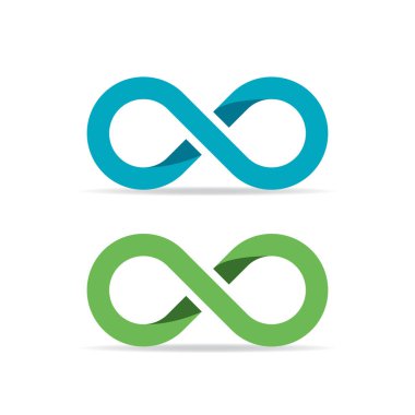 Sonsuzluk sembolü çizimi beyaz arkaplanda izole edildi