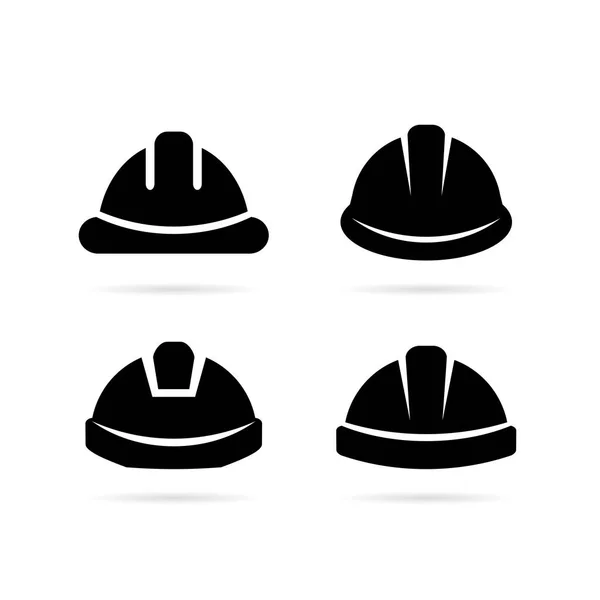 Worker Safety Hard Hats Icons Vector Illustration Isolated White Background — Stock Vector