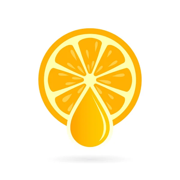 Fresh Natural Orange Juice Icon Abstract Vector Illustration Isolated White — Stock Vector