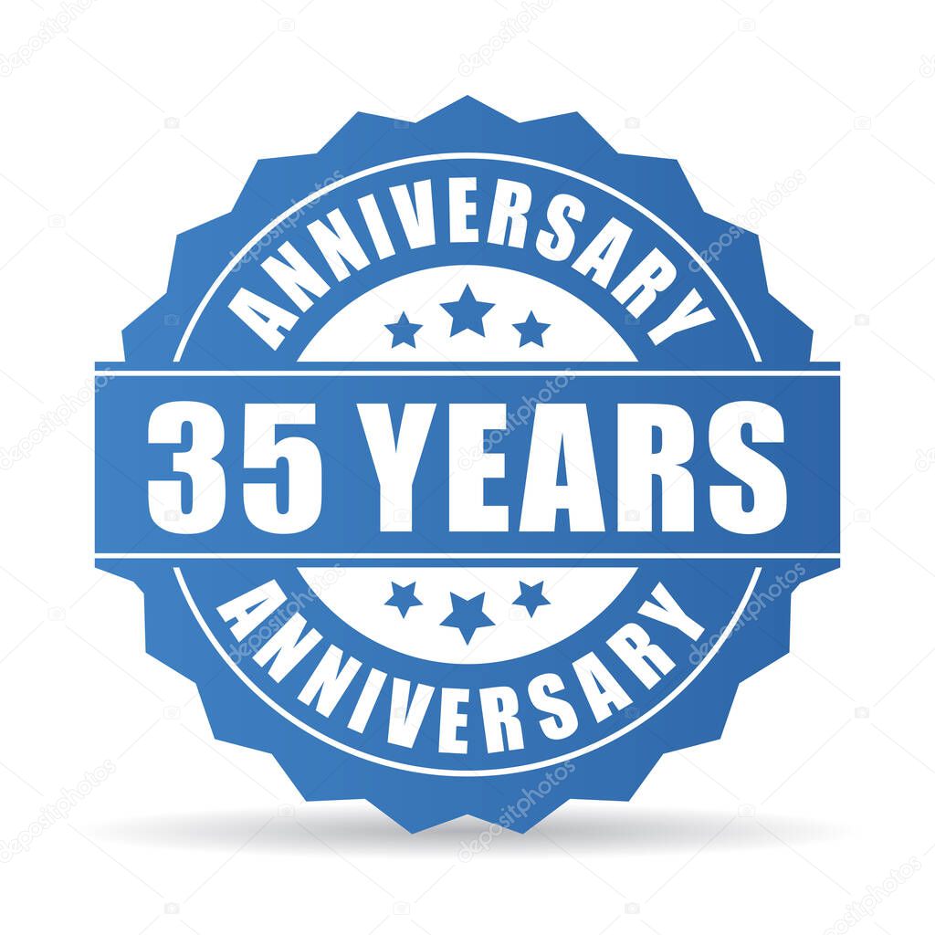 35 years anniversary vector icon illustration isolated on white background