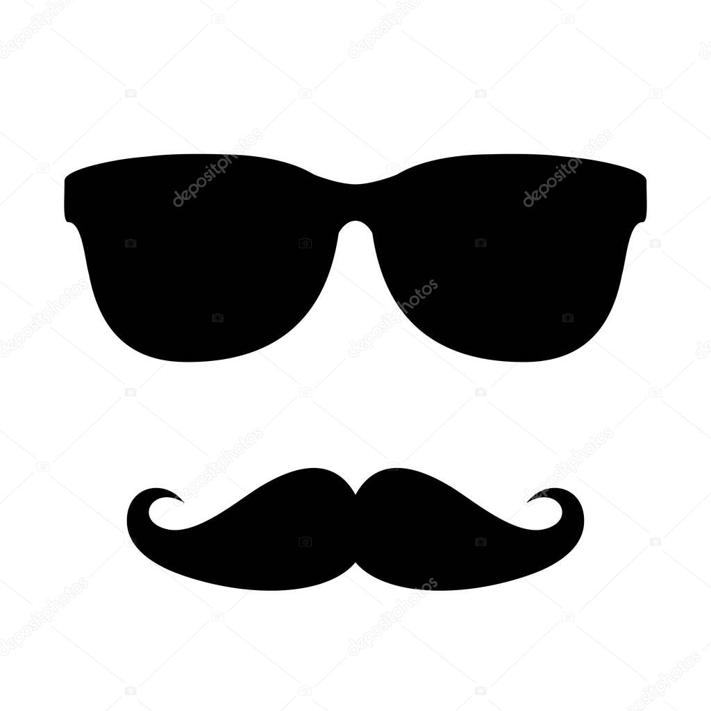 Man face with sunglasses vector illustration isolated on white background