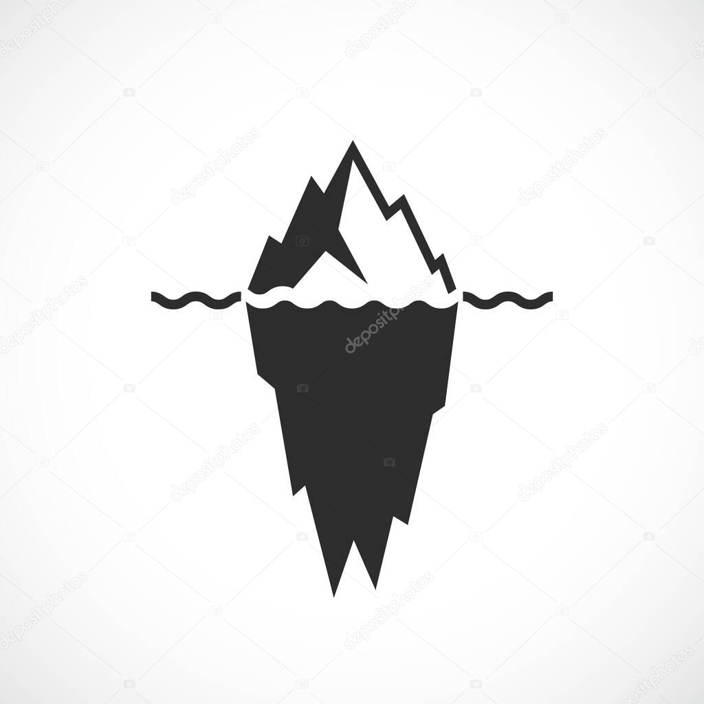 Iceberg black silhouette vector illustration isolated on white background