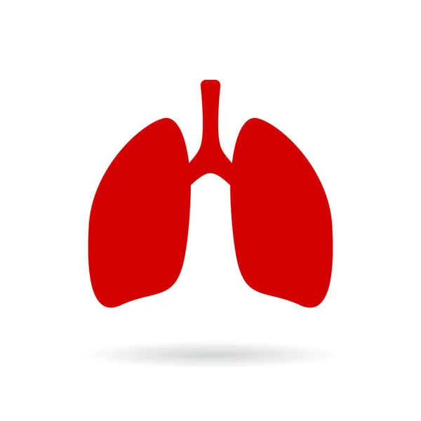 Pulmones Rojos Vector Icono — Vector de stock