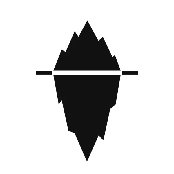 Iceberg Svart Siluett Vektor Illustration — Stock vektor
