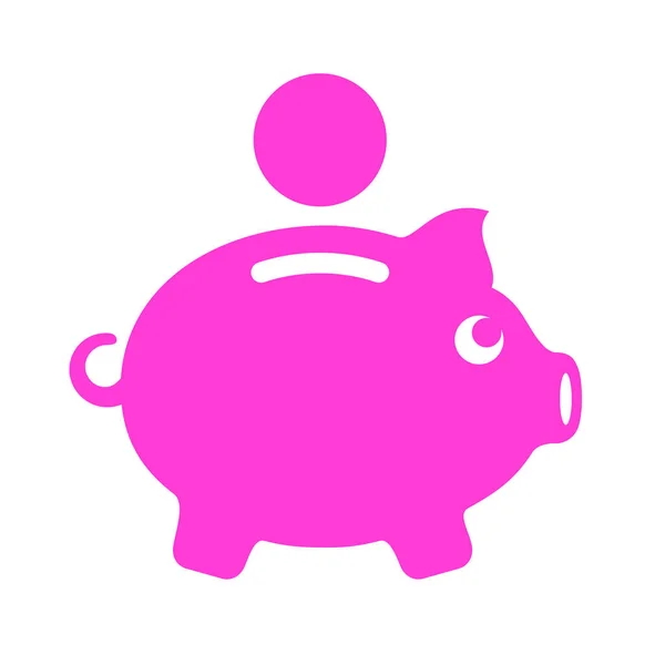 Piggy Rosa Caja Dinero Icono — Vector de stock