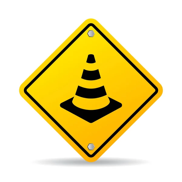 道路安全锥形病媒标志 — 图库矢量图片