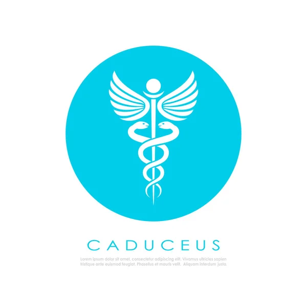 Caduceus Orm Medicinsk Logotyp Design — Stock vektor