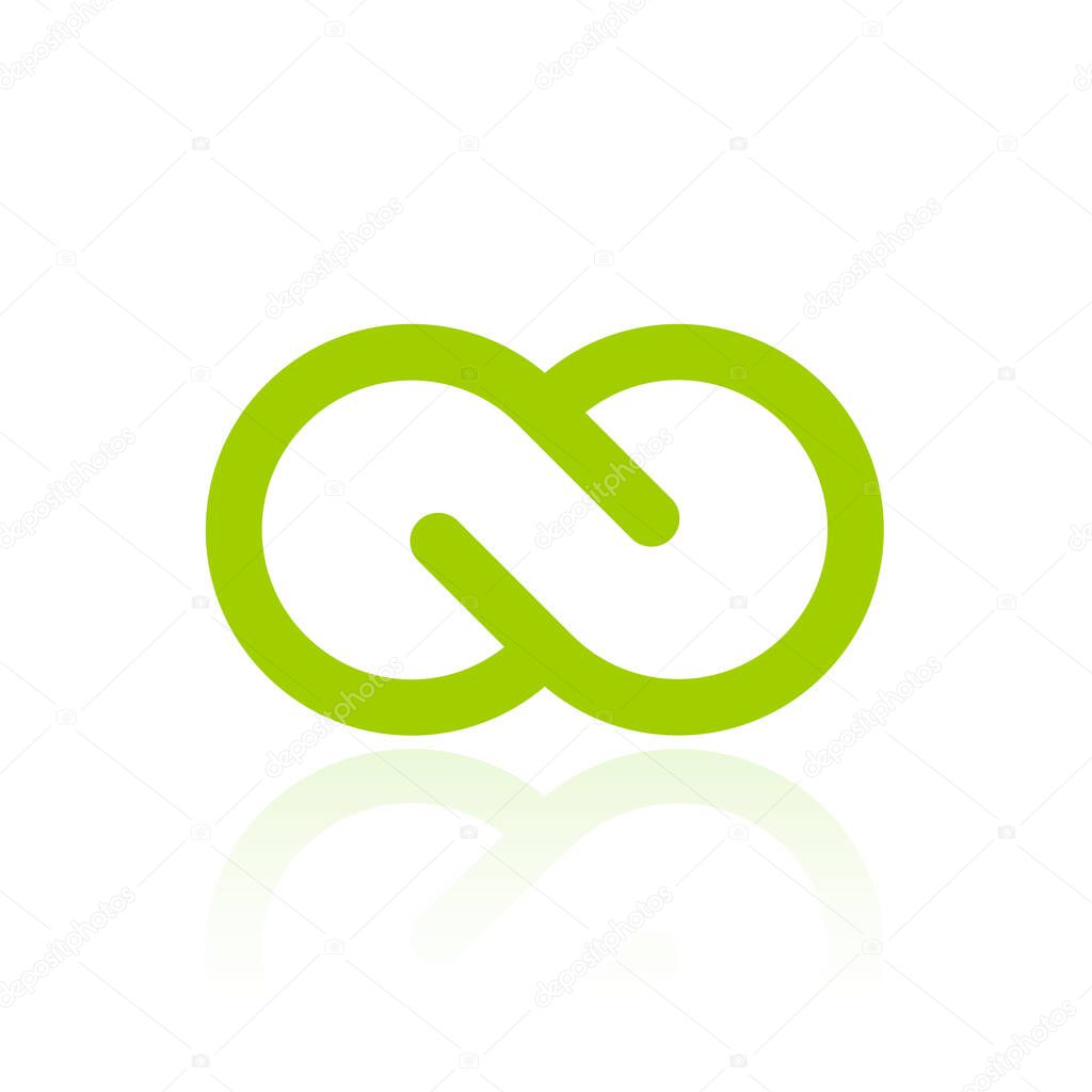Green infinity loop logo