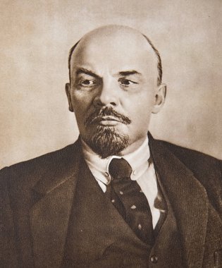 Vladimir Lenin, Rus devrimci ve 1917-1924 yılları arası SSCB hükümetinin başı. Fotoğraf LENIN kitabından, OGIZ Devlet Siyasi Edebiyat Yayınevi tarafından yayınlandı, Moskova 1939.