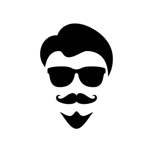 Hombre Cara Con Barba Vector Icono — Vector de stock