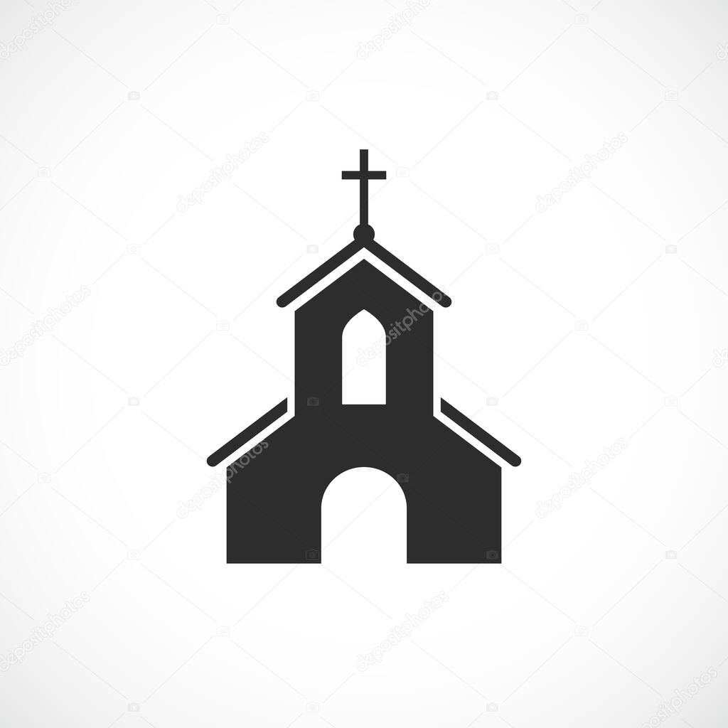 Church vector icon on white background