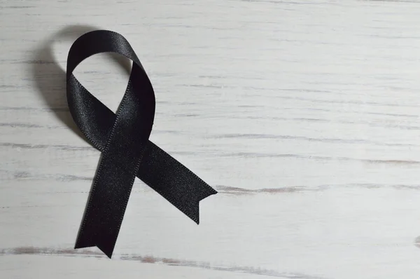 Zdjęcie Czarnej Wstążki Dla Zdrowia Profilaktyki Projektów Lub Publikacje Pogrzeb — Zdjęcie stockowe