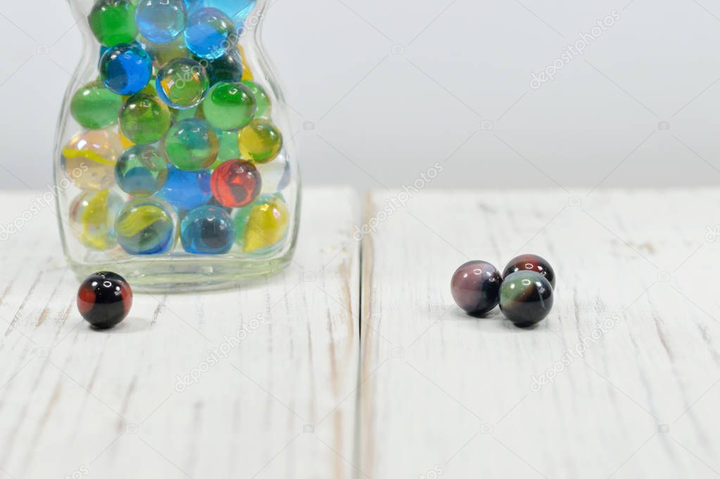 Glass marbles photo for your leisure projects or traditional games publications.