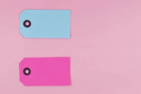 Πολύχρωμο Ετικετών Κατασκευασμένο Από Χαρτί Ροζ Φόντο Για Έργα Σας — Φωτογραφία Αρχείου