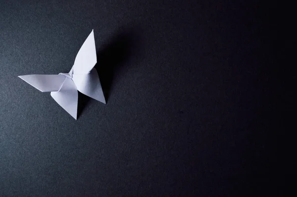 Origami şekil kağıt siyah arka plan, eğitim projeleri veya yayınlarınızı origami konular için ideal.