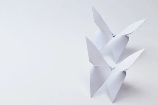 Papel Origami Fondo Blanco Ideal Para Tus Proyectos Educativos Temas — Foto de Stock