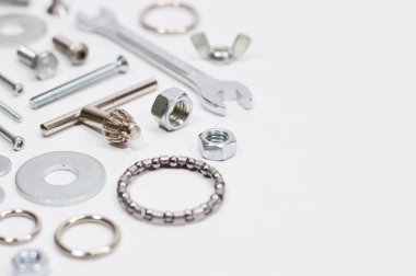 Metalik araçları ve aksesuarları sanayi projeleri veya aracı yayınlar için set. 