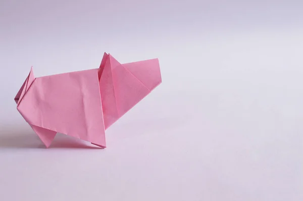 Lindo Cerdo Origami Ideal Para Sus Proyectos Año Nuevo Chino — Foto de Stock