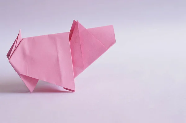 Lindo Cerdo Origami Ideal Para Sus Proyectos Año Nuevo Chino — Foto de Stock