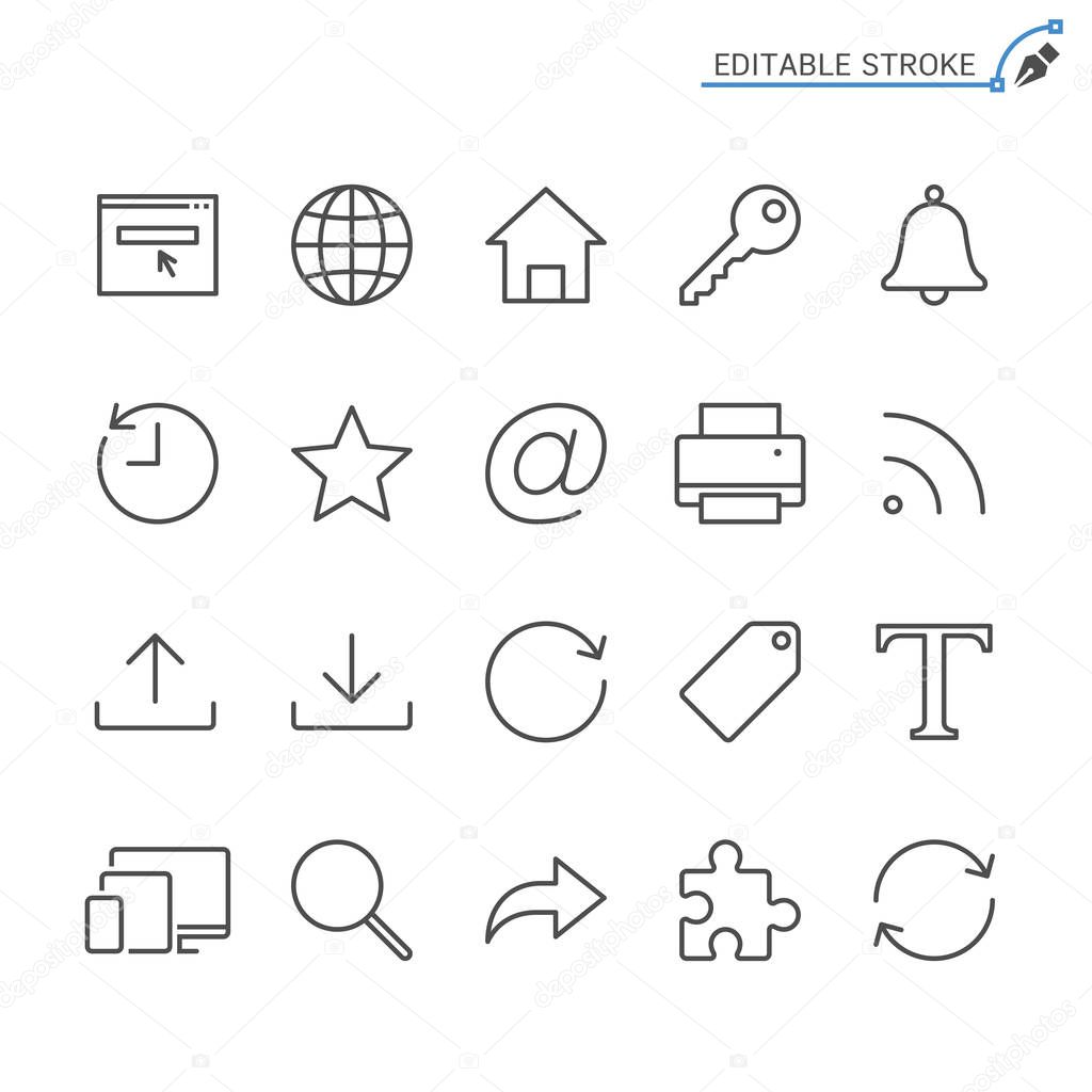 Web line icons. Editable stroke. Pixel perfect.