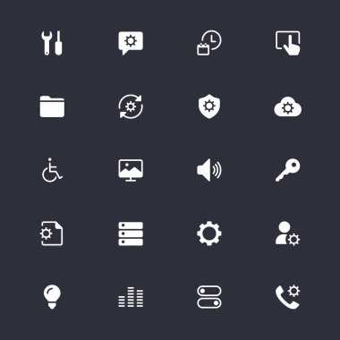 Ayarı basit simgeler. Piksel mükemmel.