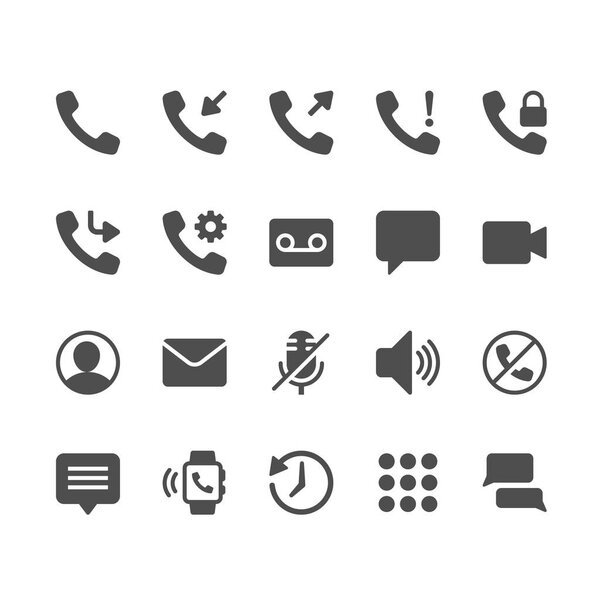 Telephone glyph icons. Pixel perfect.