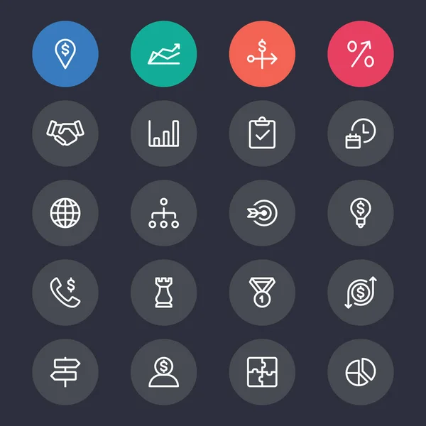 Бізнес ікони лінія — стоковий вектор