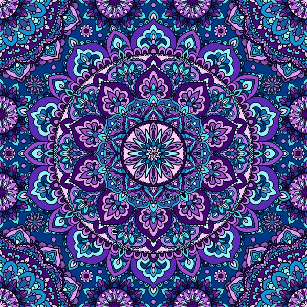 Seamless Pattern Mandala Purple Seamless Pattern Mandala Purple Design Backgrounds — Stock Vector