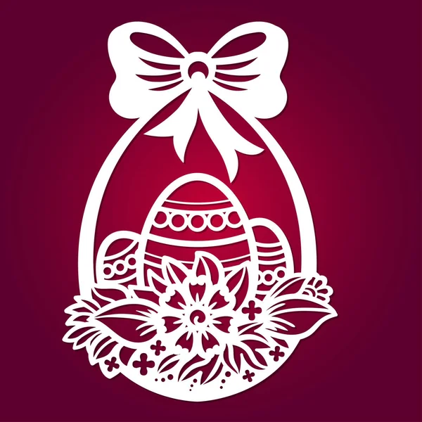 Lazer kesim için şablon. Paskalya yumurtaları. Vektör