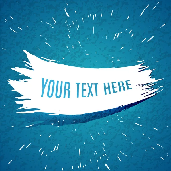 Grunge mavi dokulu arka plan üzerinde beyaz fırça darbesi. Mürekkep patla