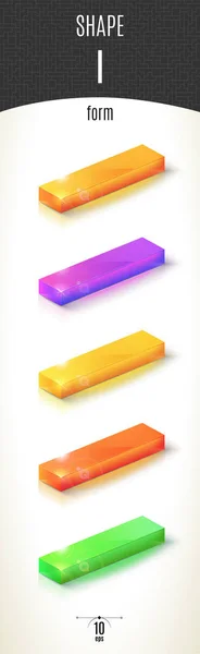 Küme beyaz arka plan-form parlak 3d bölümü farklı renklerde