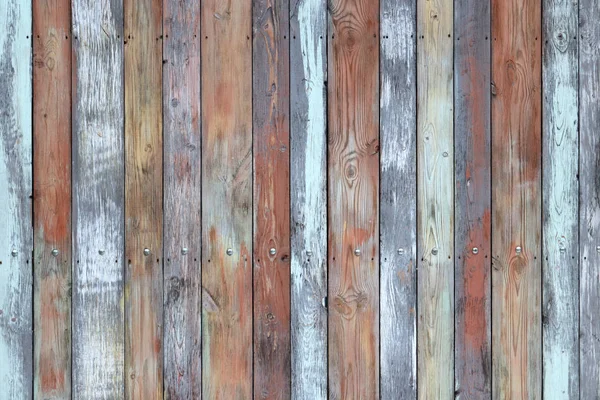 Old Painted Wood Wall Multicolored Wooden Boards Weathered Panels Texture — Stock Photo, Image