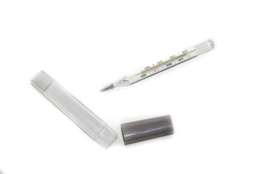 Beyaz arka planda, Merkür termometre izole