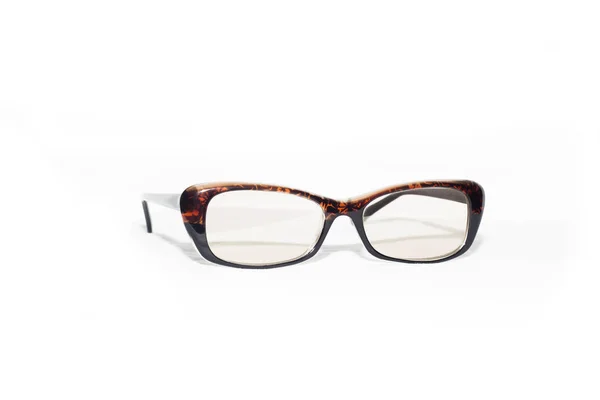 Izolowanie Brązowe Okulary Białym Tle — Zdjęcie stockowe