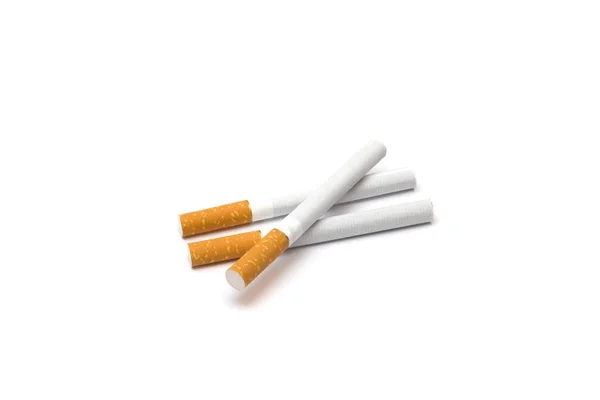 Ein Paar Zigaretten Auf Weißem Hintergrund Schlechte Gewohnheiten Isoliert — Stockfoto