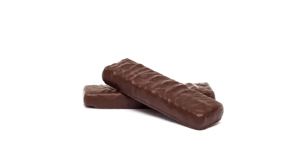 Twee Cacao Chocolade Snoepjes Een Witte Achtergrond Zoetheid Isoleren — Stockfoto