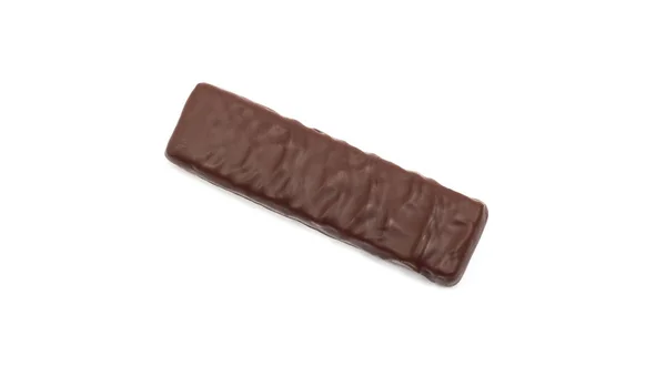 Jedna Kakaové Čokoládové Bonbóny Bílém Pozadí Sladkost Izolovat — Stock fotografie