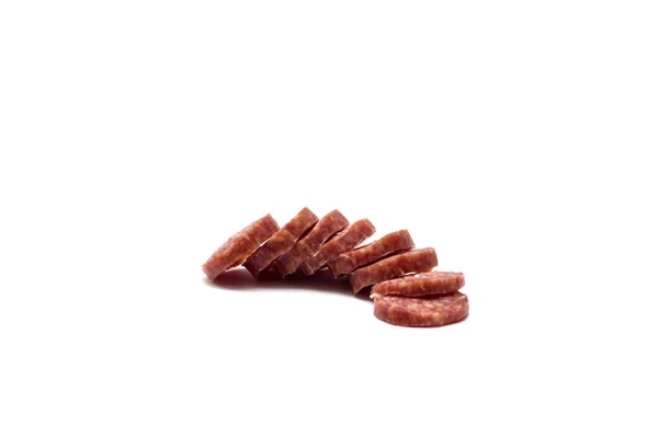 Ribs Smoked Sausage White Background Food Isolate — Stock Photo, Image