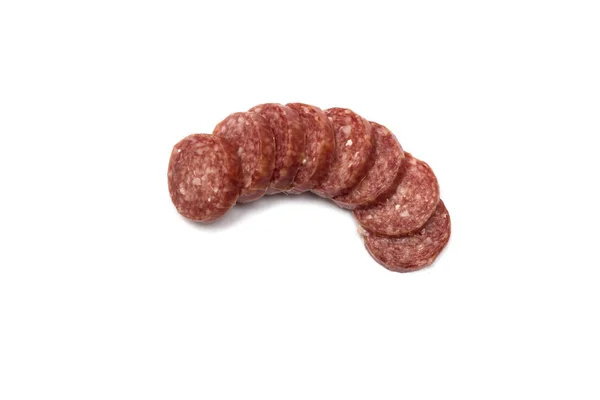 Ribs Smoked Sausage White Background Food Isolate — Stock Photo, Image