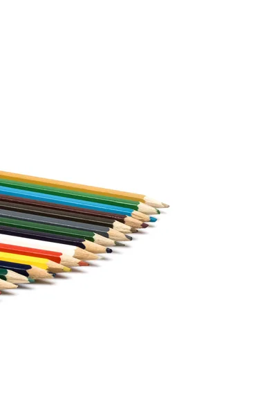 Set Colored Pencils Pile White Background Isolate — Stock Photo, Image