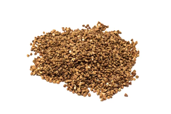 Pile Buckwheat Groats White Background Food Isoalte — Stock Photo, Image