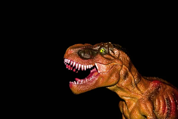 Červená Tyrannosaurus Zblízka Černém Pozadí Neexistující Zvíře — Stock fotografie