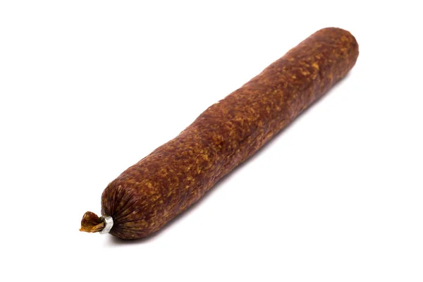 Stick Smoked Sausage White Background Isolated — Stock Photo, Image