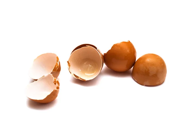 Cáscara Huevo Sobre Fondo Blanco Aislado Cocina Alimentos Saludables —  Fotos de Stock