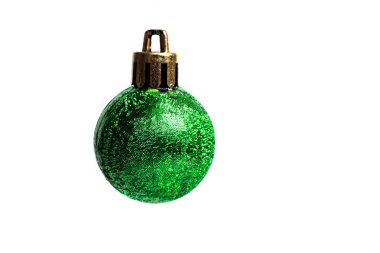 beyaz zemin üzerine yeşil Noel top