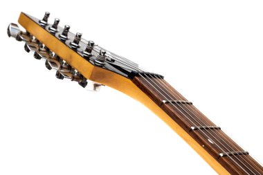 Grif gitar yakın çekim yalıtılmış nesne, beyaz bir arka plan